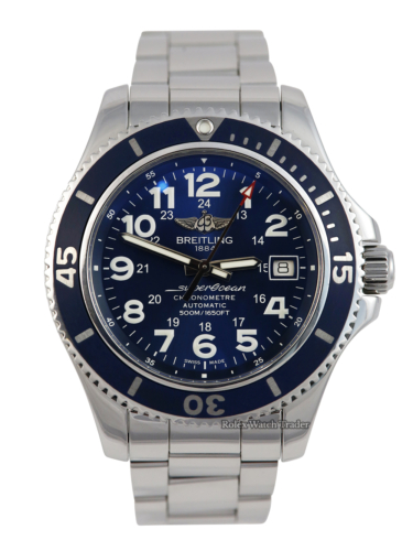 Breitling Superocean II 42 A17365D11C1A1 Blue Dial 2019 Complete Set For Sale Available Purchase Buy Online with Part Exchange or Direct Sale Manchester North West England UK Great Britain Buy Today Free Next Day Delivery Warranty Luxury Watch Watches