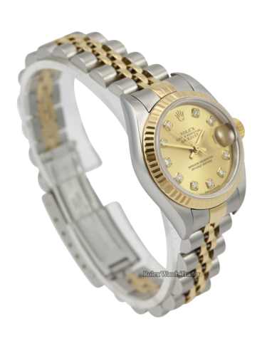 Rolex Lady-Datejust 26mm 79173 Bi-Metal Factory Set Diamond Dot Champange Dial For Sale Available Purchase Buy Online with Part Exchange or Direct Sale Manchester North West England UK Great Britain Buy Today Free Next Day Delivery Warranty Luxury Watch Watches