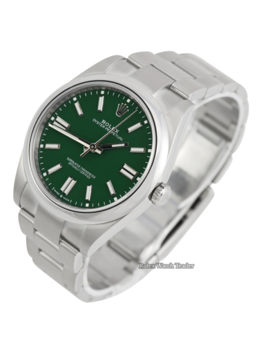 Rolex Oyster Perpetual 41 124300 Green Dial 01/24 UK with Till Receipt Complete Set Unworn For Sale Available Purchase Buy Online with Part Exchange or Direct Sale Manchester North West England UK Great Britain Buy Today Free Next Day Delivery Warranty Luxury Watch Watches