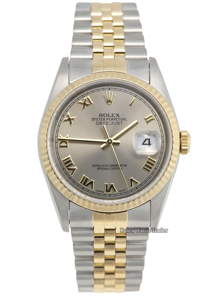 Rolex Datejust 36 116233 Grey Roman Numeral Dial Immediate Dispatch or Collection For Sale Available Purchase Buy Online with Part Exchange or Direct Sale Manchester North West England UK Great Britain Buy Today Free Next Day Delivery Warranty Luxury Watch Watches