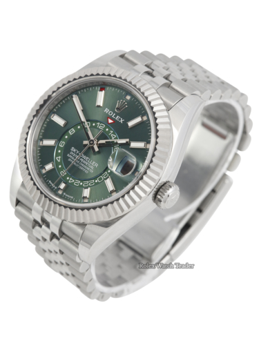 Rolex Sky-Dweller 336934 01/24 Jubilee Green Sky Immediate Dispatch or Collection For Sale Available Purchase Buy Online with Part Exchange or Direct Sale Manchester North West England UK Great Britain Buy Today Free Next Day Delivery Warranty Luxury Watch Watches