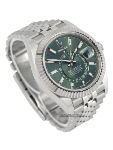 Rolex Sky-Dweller 336934 01/24 Jubilee Green Sky Immediate Dispatch or Collection For Sale Available Purchase Buy Online with Part Exchange or Direct Sale Manchester North West England UK Great Britain Buy Today Free Next Day Delivery Warranty Luxury Watch Watches