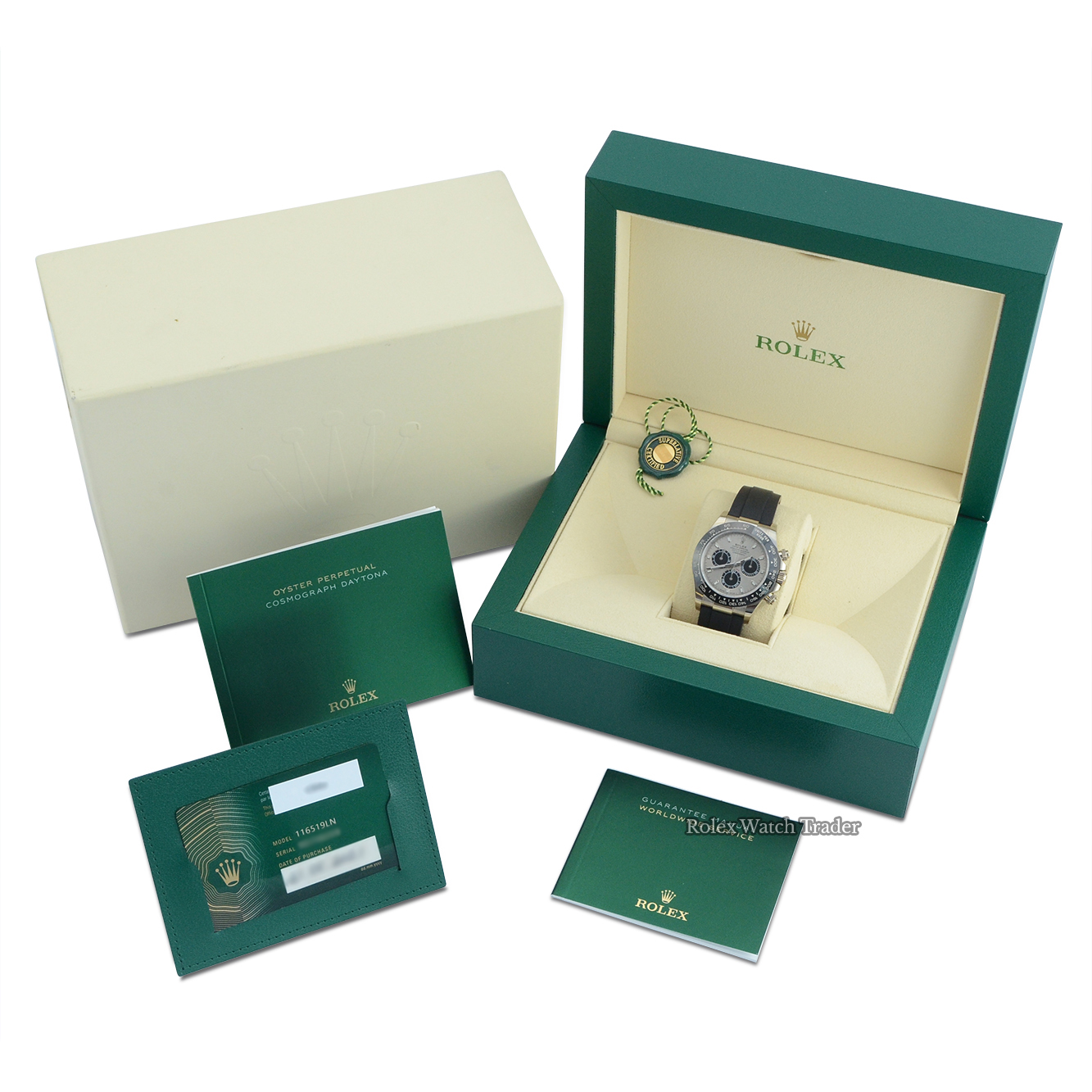 Box & papers Rolex Daytona 116519LN "Ghost" 2021 | Immediate Dispatch or Collection For Sale Available Purchase Buy Online with Part Exchange or Direct Sale Manchester North West England UK Great Britain Buy Today Free Next Day Delivery Warranty Luxury Watch Watches