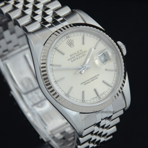 Rolex Datejust 36 16234 Silver Dial For Sale Available Purchase Buy Online with Part Exchange or Direct Sale Manchester North West England UK Great Britain Buy Today Free Next Day Delivery Warranty Luxury Watch Watches