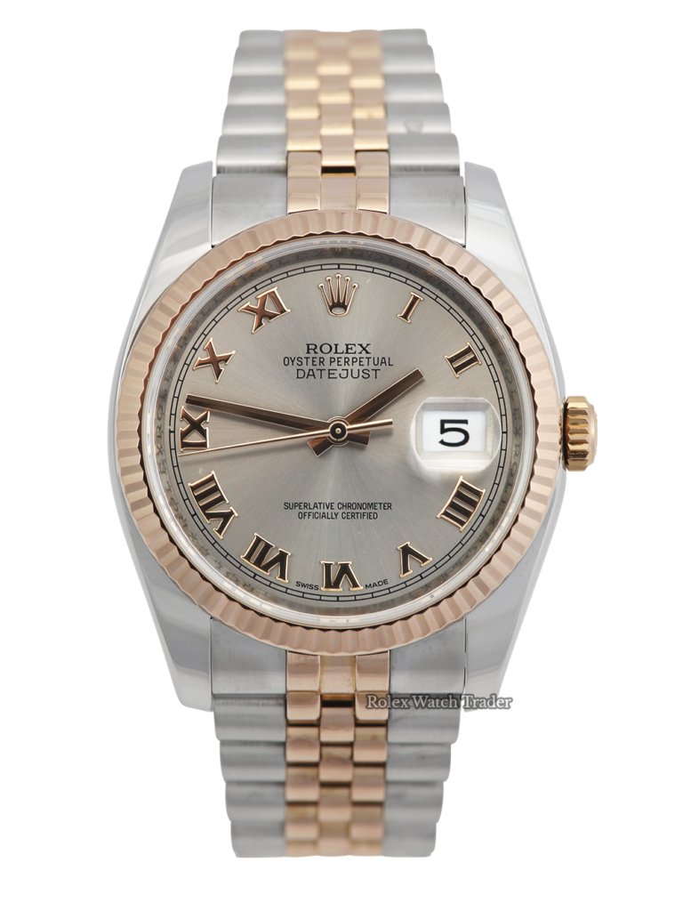 Rolex Datejust 36 116231 | 2015 Complete Set | Bi-Met Stainless/Rose | Immediate Dispatch For Sale Available Purchase Buy Online with Part Exchange or Direct Sale Manchester North West England UK Great Britain Buy Today Free Next Day Delivery Warranty Luxury Watch Watches