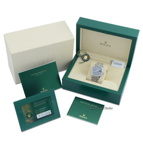 Rolex Datejust 36 126284RBR Blue Motif Dial | 2024 Full Set | Immediate Dispatch/Collection For Sale Available Purchase Buy Online with Part Exchange or Direct Sale Manchester North West England UK Great Britain Buy Today Free Next Day Delivery Warranty Luxury Watch Watches