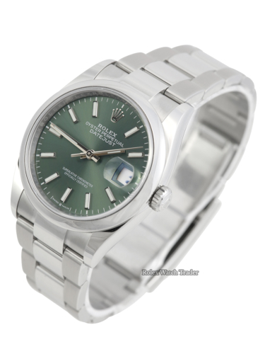 Rolex Datejust 36 126200 | Green Dial | Unworn 2023 For Sale Available Purchase Buy Online with Part Exchange or Direct Sale Manchester North West England UK Great Britain Buy Today Free Next Day Delivery Warranty Luxury Watch Watches