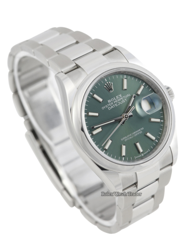 Rolex Datejust 36 126200 | Green Dial | Unworn 2023 For Sale Available Purchase Buy Online with Part Exchange or Direct Sale Manchester North West England UK Great Britain Buy Today Free Next Day Delivery Warranty Luxury Watch Watches