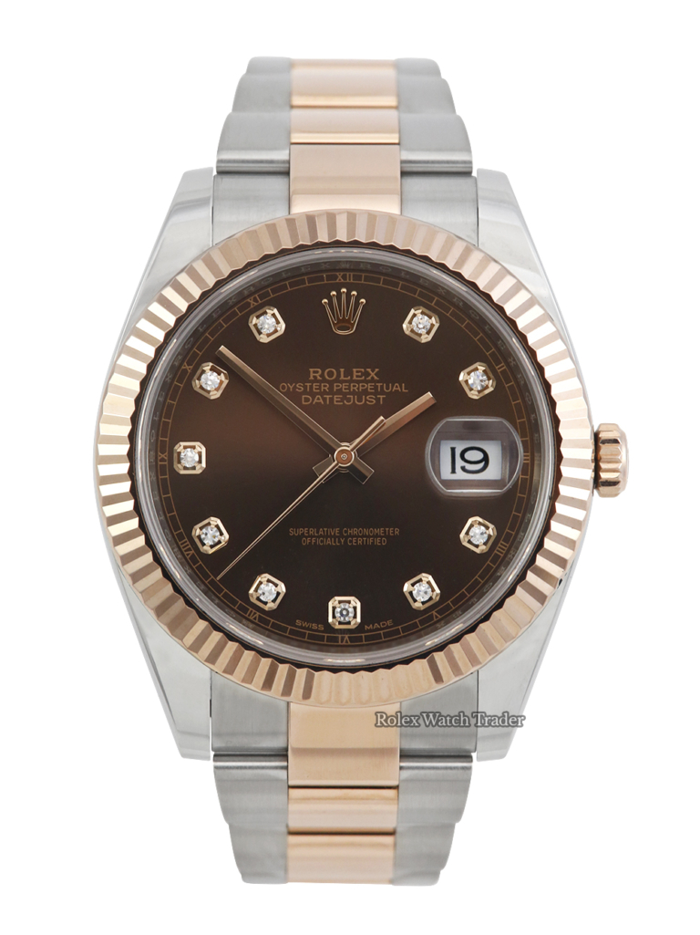 Rolex Datejust 41 126331 | Choc Diamond Dot Dial | Like New | Immediate Dispatch or Collection For Sale Available Purchase Buy Online with Part Exchange or Direct Sale Manchester North West England UK Great Britain Buy Today Free Next Day Delivery Warranty Luxury Watch Watches