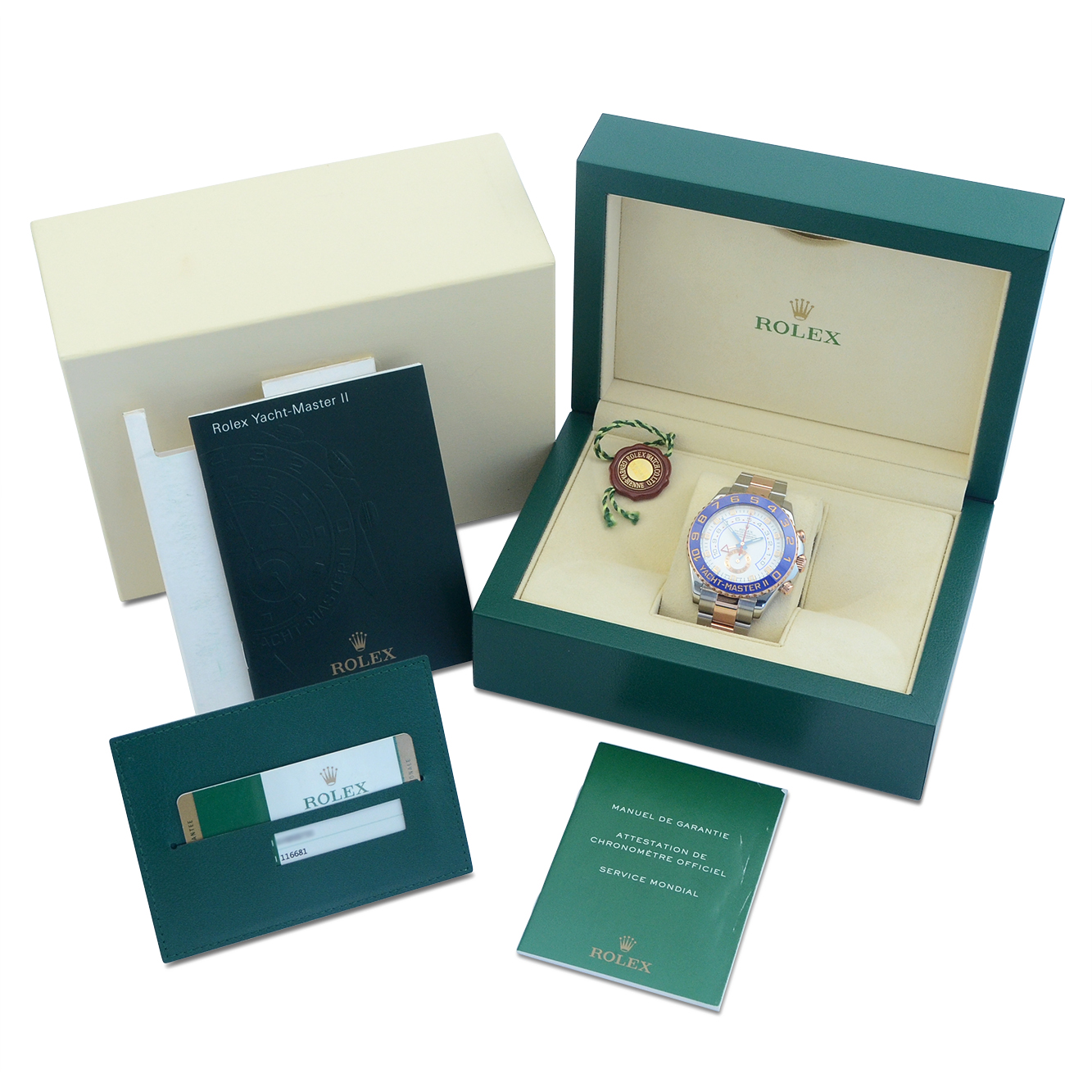 Box & papers Rolex Yacht-Master II 116681 For Sale Available Purchase Buy Online with Part Exchange or Direct Sale Manchester North West England UK Great Britain Buy Today Free Next Day Delivery Warranty Luxury Watch Watches