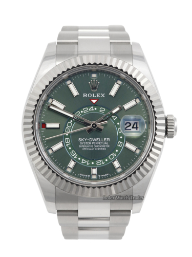 Rolex Sky-Dweller Certified 336934 | Complete Set 2023 | Green Sky | Immediate Dispatch or Collection For Sale Available Purchase Buy Online with Part Exchange or Direct Sale Manchester North West England UK Great Britain Buy Today Free Next Day Delivery Warranty Luxury Watch Watches