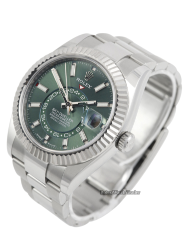 Rolex Sky-Dweller Certified 336934 | Complete Set 2023 | Green Sky | Immediate Dispatch or Collection For Sale Available Purchase Buy Online with Part Exchange or Direct Sale Manchester North West England UK Great Britain Buy Today Free Next Day Delivery Warranty Luxury Watch Watches