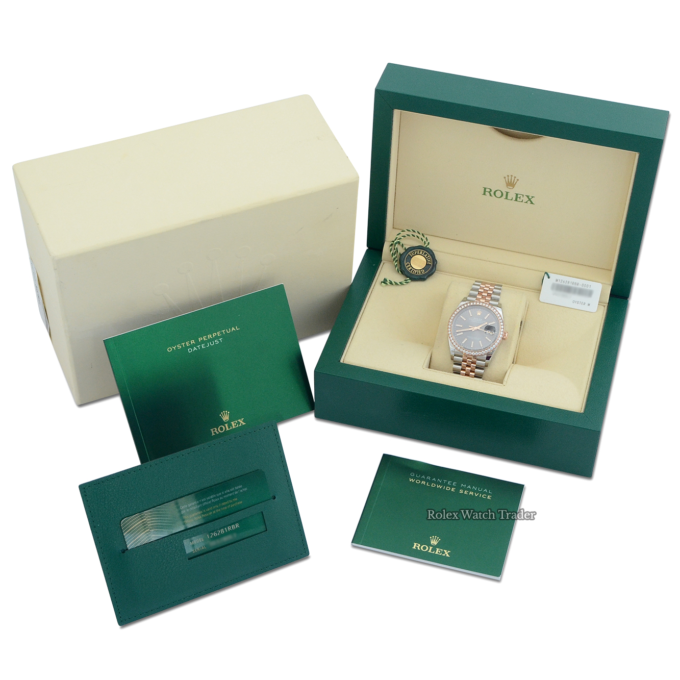 Box & papers Rolex Datejust 36 126281RBR | B&P 2020 | Gem Set by Rolex Immediate Dispatch or Collection For Sale Available Purchase Buy Online with Part Exchange or Direct Sale Manchester North West England UK Great Britain Buy Today Free Next Day Delivery Warranty Luxury Watch Watches