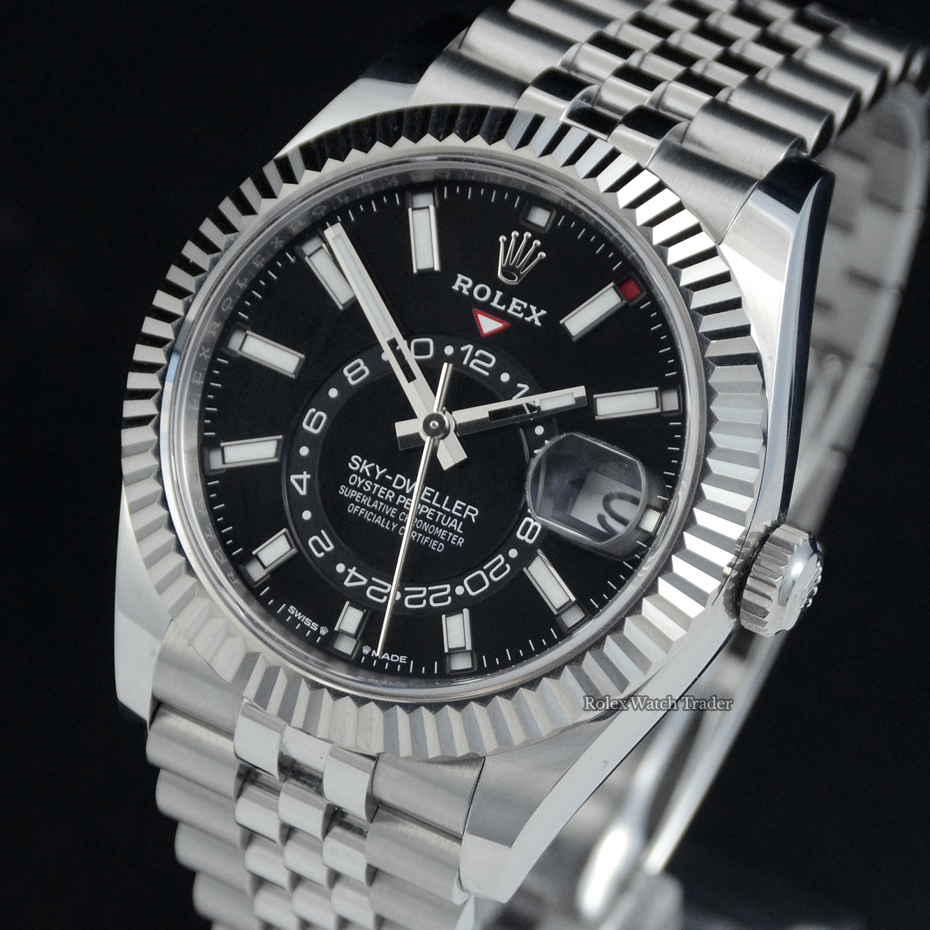 Rolex Sky-Dweller Black Dial Jubilee 336934 | Oct 24 Box and Papers | With AD Till Receipt Rolex Sky-Dweller Black Dial Jubilee 336934 | Oct 24 Box and Papers | With AD Till Receipt For Sale Available Purchase Buy Online with Part Exchange or Direct Sale Manchester North West England UK Great Britain Buy Today Free Next Day Delivery Warranty Luxury Watch Watches
