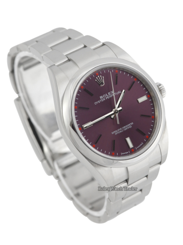 Rolex Oyster Perpetual 39 114300 Grape Dial | B&P 2018 | Immediate Dispatch or Collection For Sale Available Purchase Buy Online with Part Exchange or Direct Sale Manchester North West England UK Great Britain Buy Today Free Next Day Delivery Warranty Luxury Watch Watches