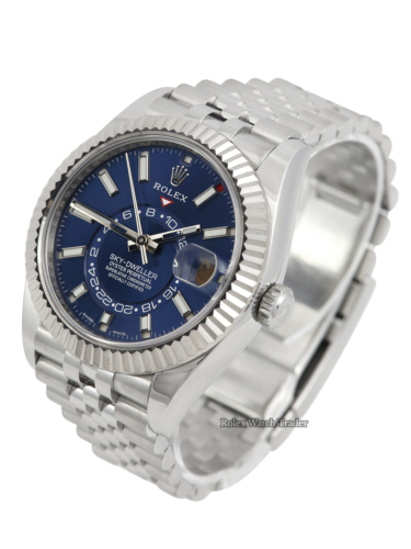 Rolex Sky-Dweller 326934 | Blue Dial | 2022 Full Set | Immediate Dispatch or Collection For Sale Available Purchase Buy Online with Part Exchange or Direct Sale Manchester North West England UK Great Britain Buy Today Free Next Day Delivery Warranty Luxury Watch Watches