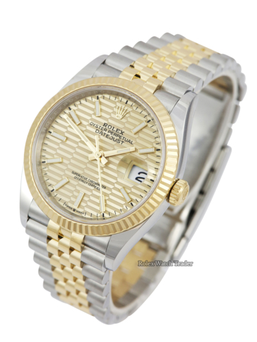 Rolex Datejust 36 Champagne Motif Dial | Full Set 2023 | Immediate Dispatch or Collection