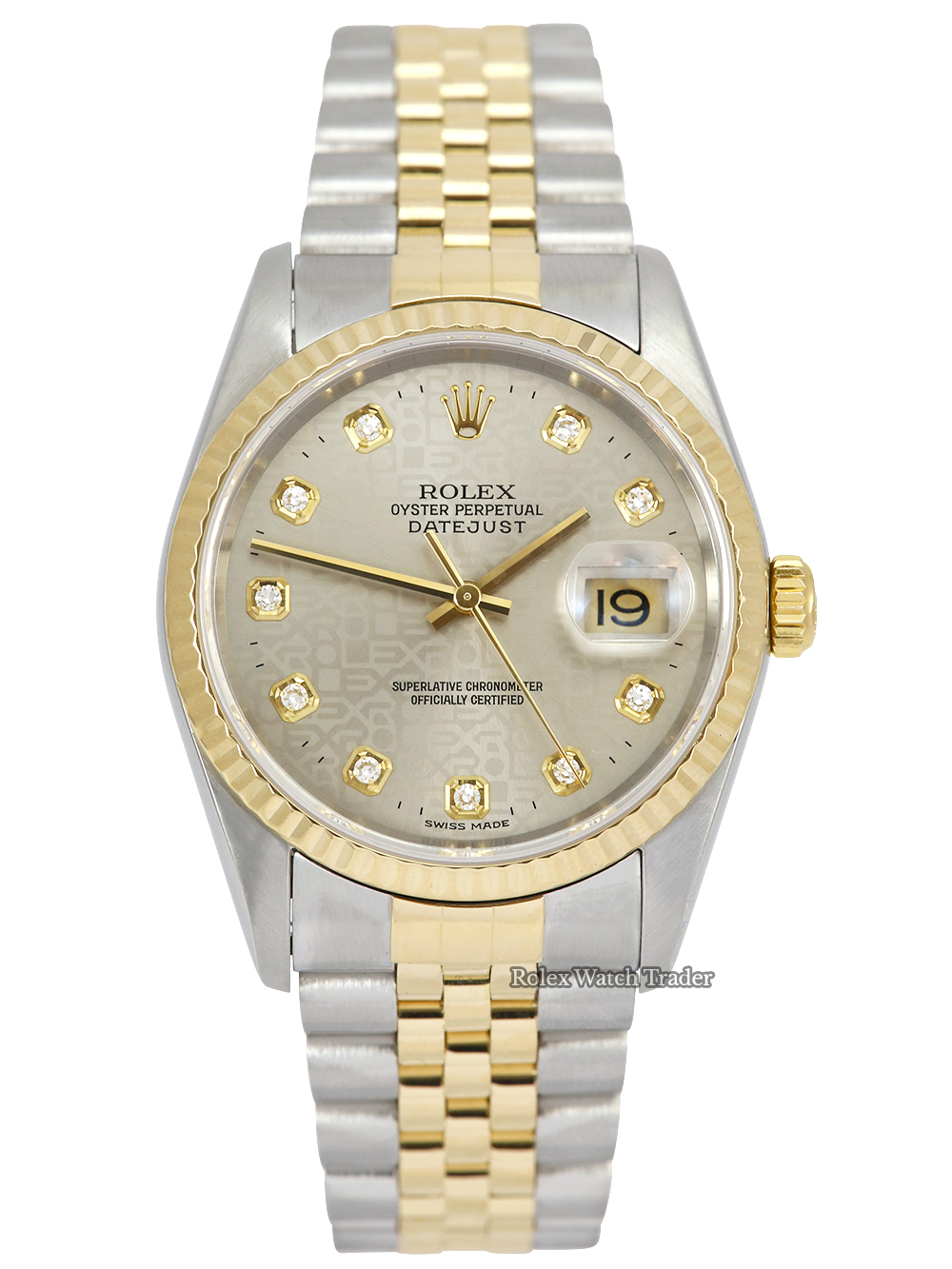 Rolex Datejust 36 16233 | Serviced by Rolex Jun 21 | Silver Diamond Dot Jubilee Dial Rolex Datejust 36 16233 | Serviced by Rolex Jun 21 | Silver Diamond Dot Jubilee Dial