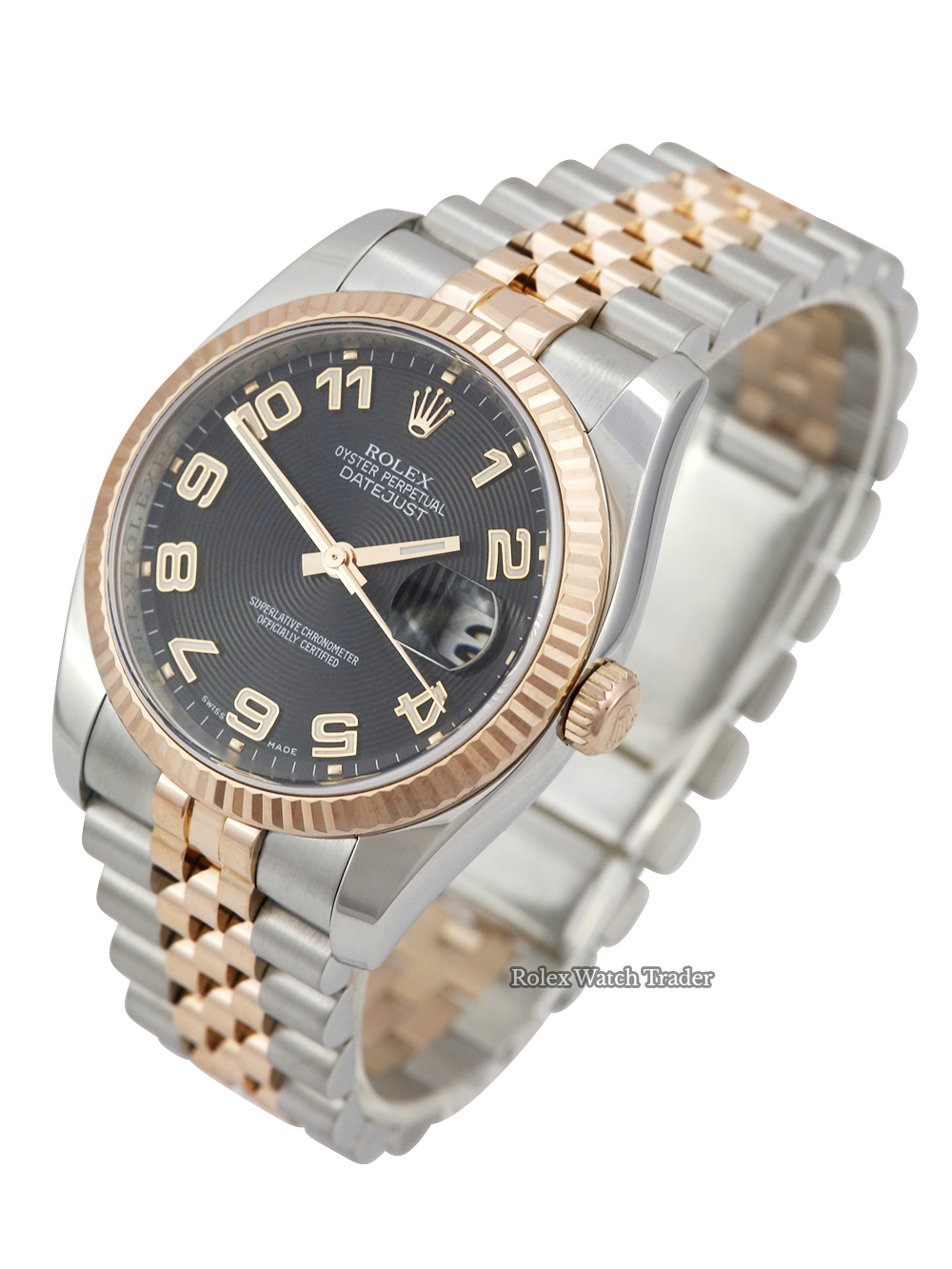 Rolex Datejust 36 116231 | Black concentric Roman numeral dial | B&P 2008 Rolex Datejust 36 116231 | Black concentric Roman numeral dial | B&P 2008