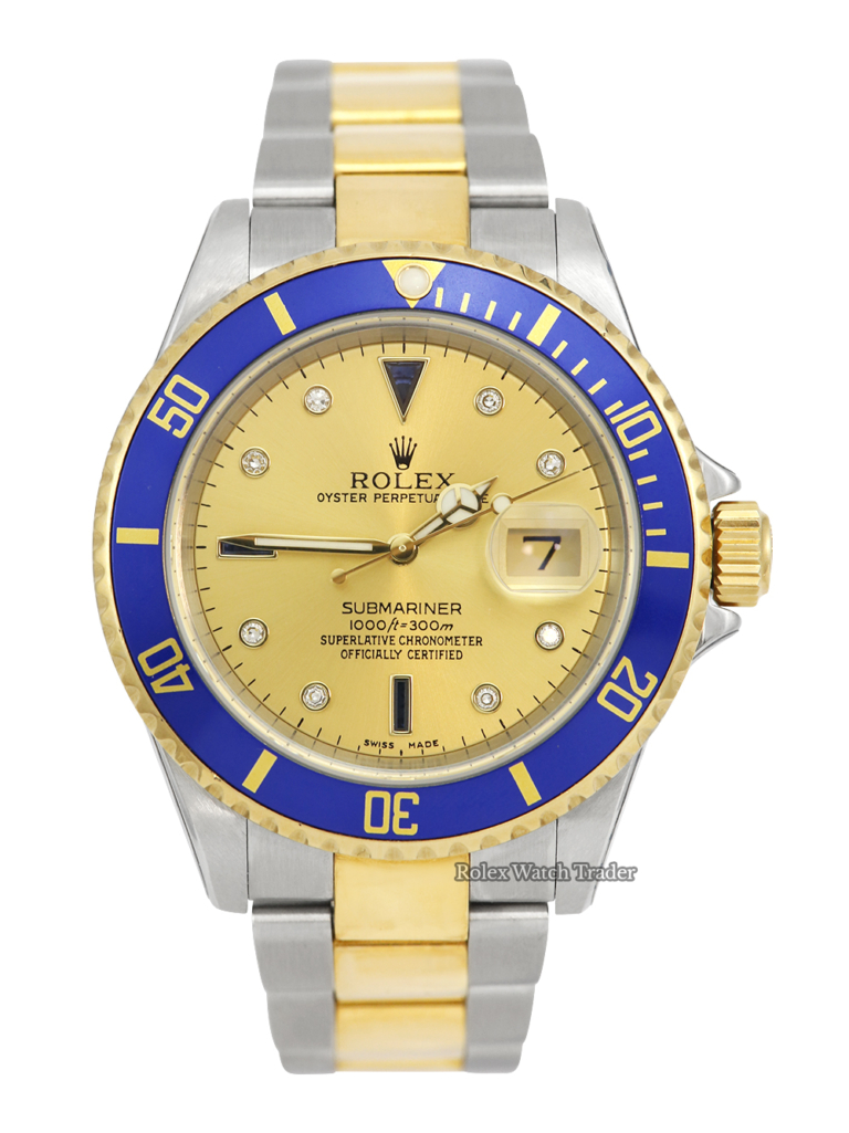 Rolex Submariner Date 16613 Champ" Serti Dial