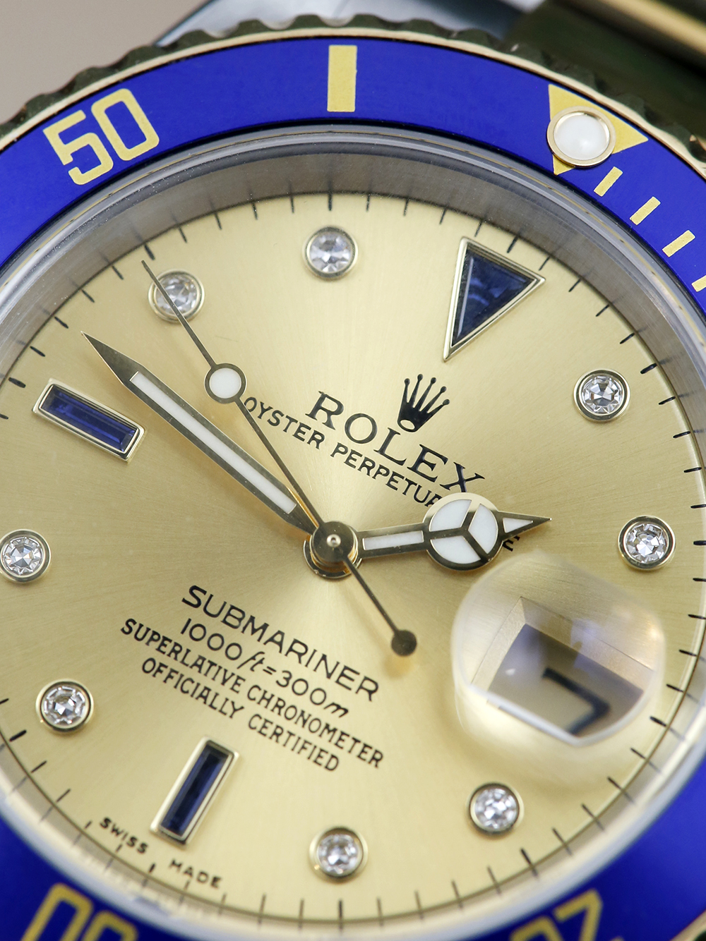 Rolex Submariner Date 16613 Champ" Serti Dial Rolex Submariner Date 16613 Champ" Serti Dial