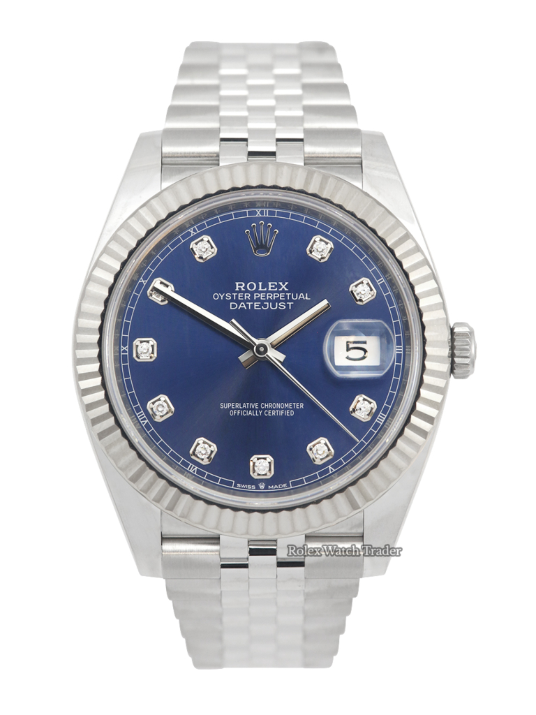 Rolex Datejust 41 126334 blue diamond dot | 2020 full set